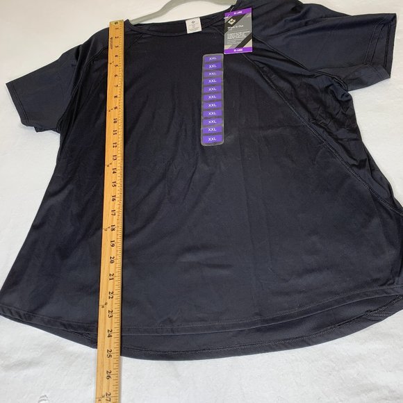 Members Mark Womens Moisture Wicking Work it Out Active Tee Shirt Black Size XXL - Picture 11 of 12
